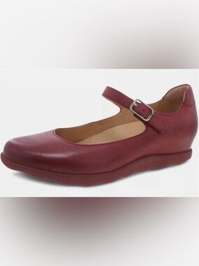 Dansko Mary Jane Flat in Wine Red